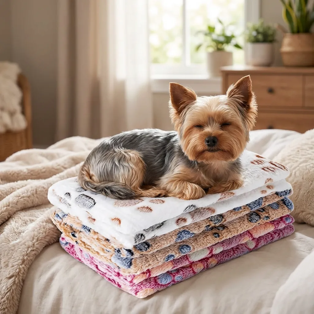 1 Pack 3 Blankets Super Soft Fluffy Premium Fleece Pet Blanket Flannel Paw Printed Throw for Dog Puppy Cat (Small 23x16'',...