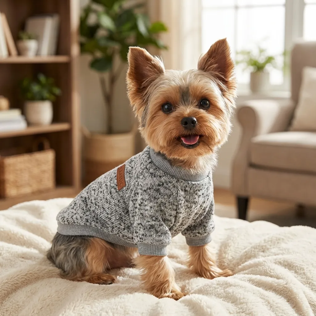 2 Pieces Dog Sweaters for Small Dogs Fall Dog Clothes Male Winter Fleece Pet Sweaters Warm Thick Puppy Outfit Small Dog Sw...