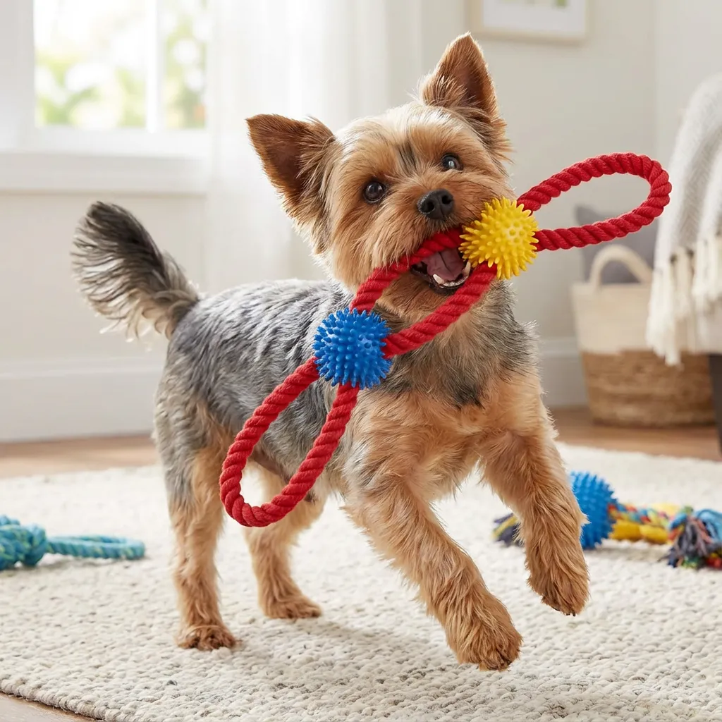 Aitmexcn Interactive Dog Rope Toys Tug of War, Tough Dog Toys for Medium Dogs, 100% Cotton Heavy Duty Puppy Toy for Boredo...
