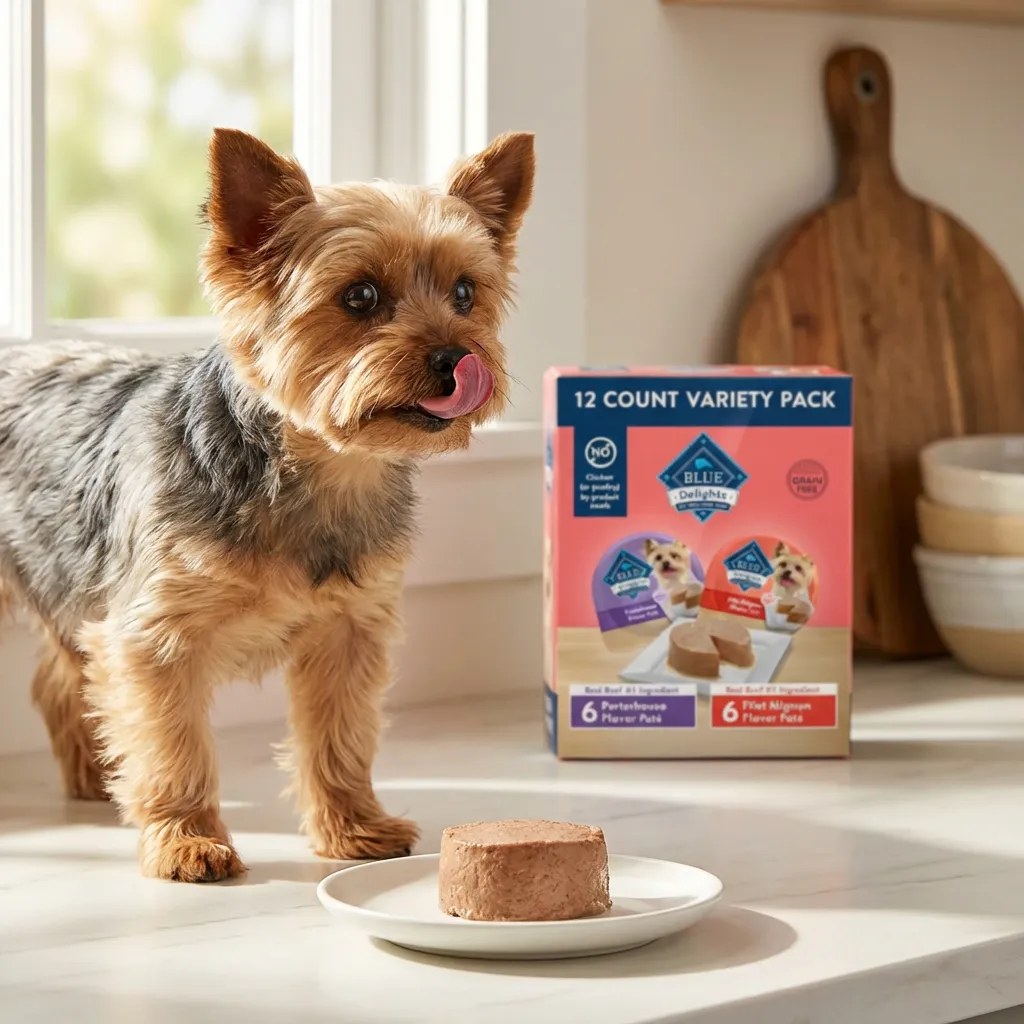 Blue Buffalo Delights Natural Adult Small Breed Wet Dog Food Variety Pack, Made with Natural Ingredients, Filet Mignon Fla...