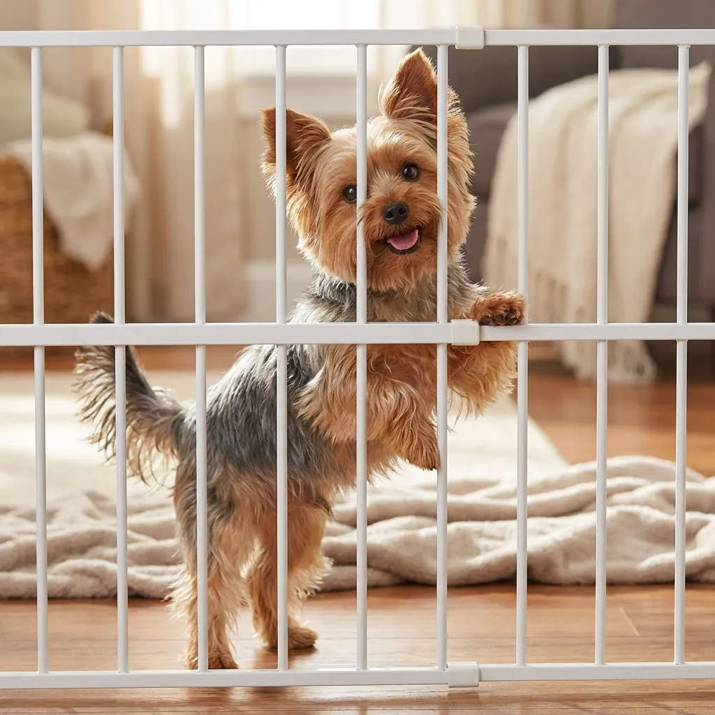 Carlson Lil Tuffy Metal Expandable Gate White, 38 x 1 x 18