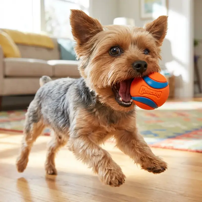Chuckit! Ultra & Squeaker Ball Dog Toy - Medium Bouncy Fetch Balls for Dogs 20-60 lbs - Made from Durable Rubber - Floating Water Pet Toys - Size Medium - 2.5-inch Diameter - Pack of 3