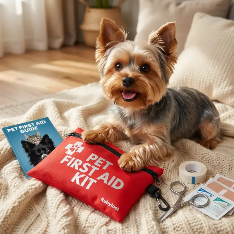 Dog First Aid Kit for Hiking & Travel - Vet Approved Emergency Supplies - Pet First Aid Guide, Tick Remover, Thermal Blank...