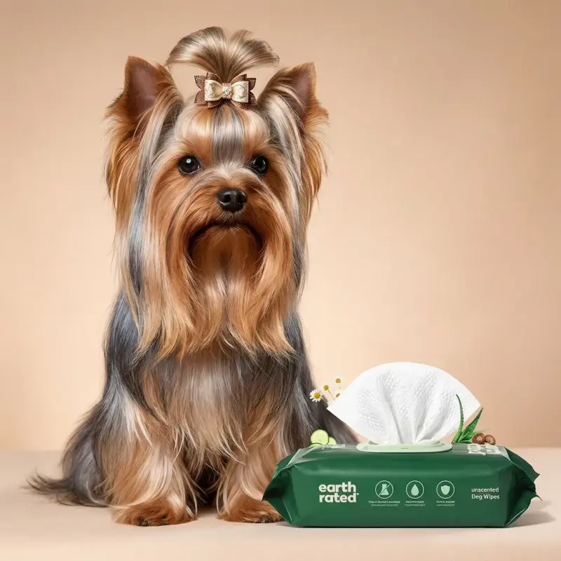 Earth Rated Pet Wipes for Dogs and Cats, Hypoallergenic, Cleaning and Hydrating, for Grooming Paws, Body and Butt, Unscent...