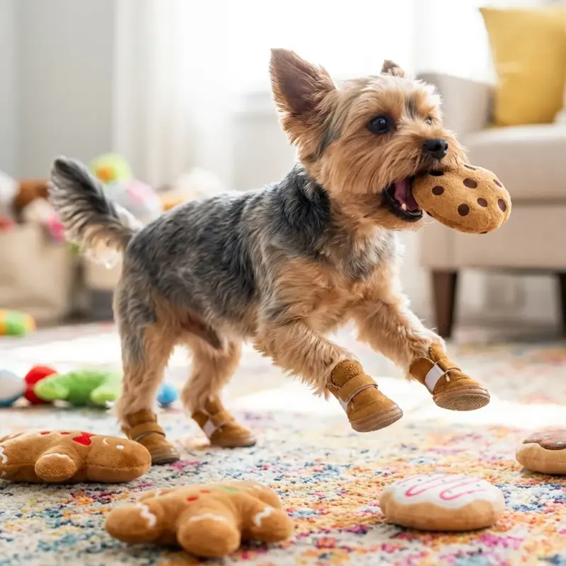 HPWFHPLF Dog Boots 4-Pack, Anti-Slip Paw Protectors for Small Dogs, Chihuahua Yorkie Pomeranian Winter Snow Shoes with Rug...