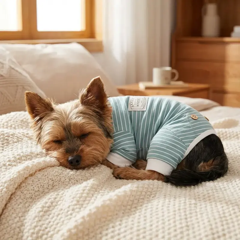 KYEESE Dog Pajamas Stretchable 4 Legs Doggie Jammies Striped Jumpsuit Lightweight Onesie Puppy Pajamas Cozy Outfit Comfort...