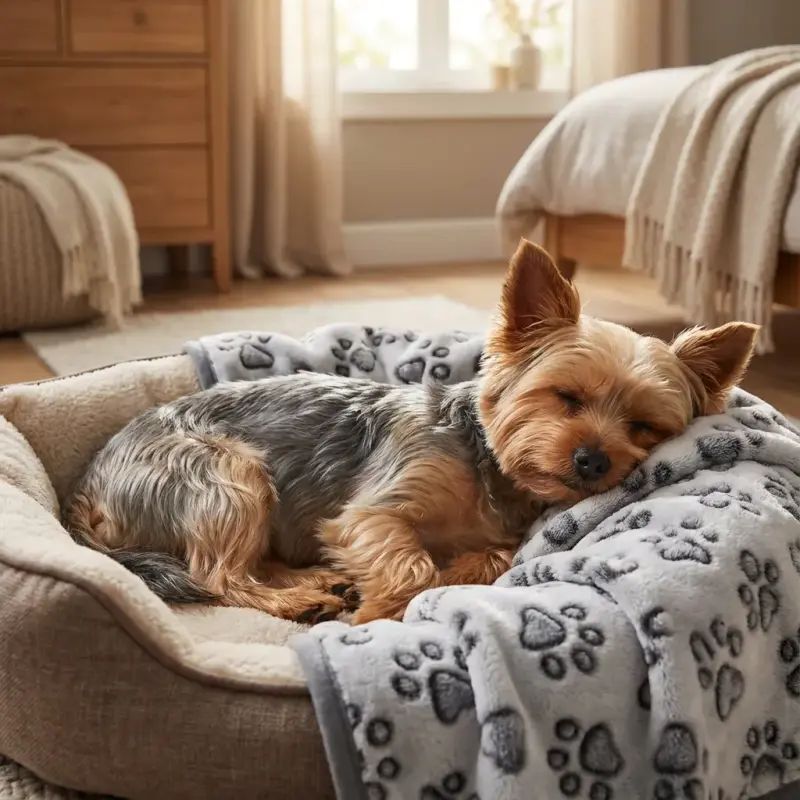 Luciphia Premium Soft Dog Blanket for Small Medium Large Dogs Washable 300GSM Fluffy Warm Fleece Puppy Cat Paw Print Pet F...