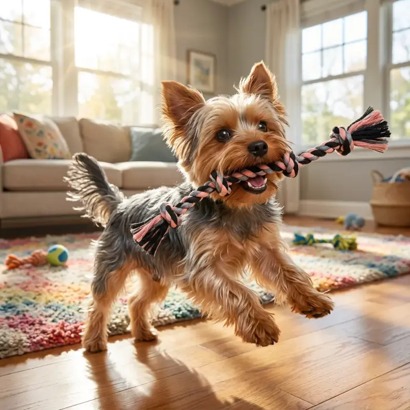 Mammoth Flossy Chews Multi Color 5 Knot Rope Tug – Premium Cotton-Poly Tug Toy for Dogs – Interactive Dog Rope Toy – Tug D...