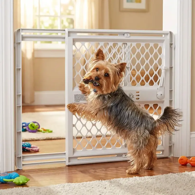 MYPET North States Universal Pet Gate: 26” - 42” Wide Dog Gate. Can be Pressure Mounted or used as Swinging Door with Incl...
