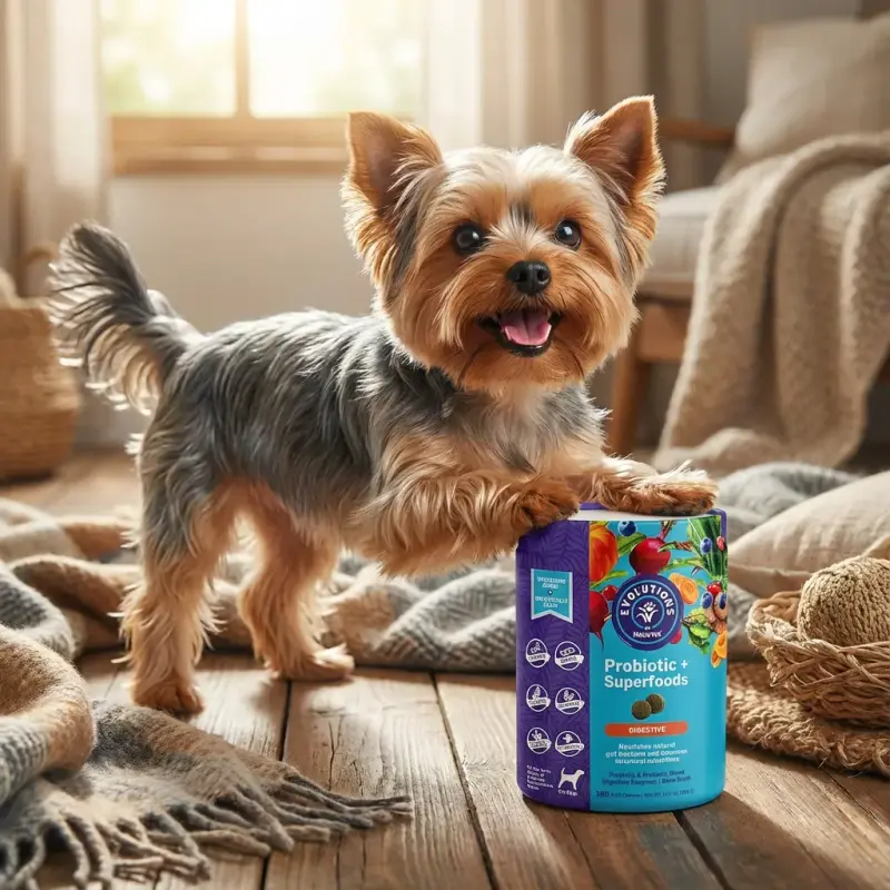 NaturVet Evolutions Probiotic & Superfoods 90ct Soft Chews for Dogs - Prebiotic & Probiotic Blend, Digestive Enzymes, Bone...