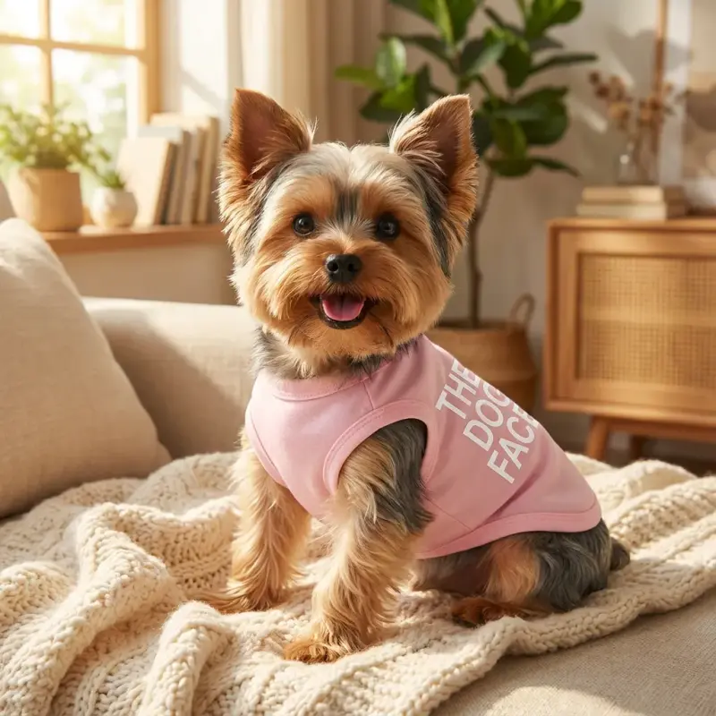 Personality Canine Attire: Soft, Lightweight Cotton Dog Clothes with 'The Dog Face' Print. Small and Medium Breeds, Perfec...