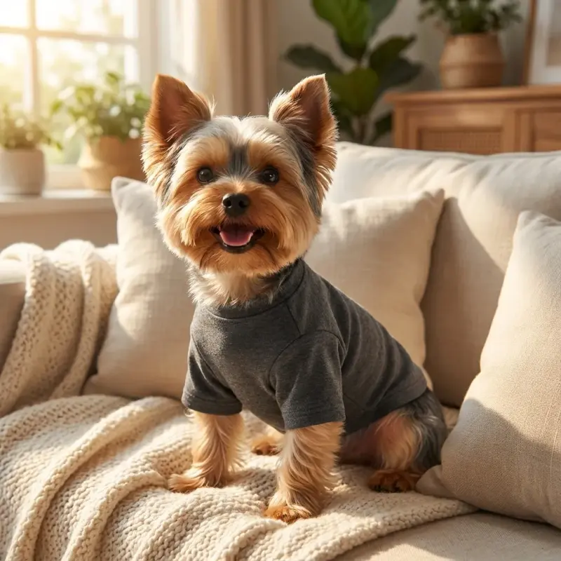 Pet Passion Toby 3-Pack 100% Organic Cotton Dog Short Sleeve T-Shirt Pet Tees for All Breeds, Gray Ombre, X-Small (5-12 lbs)