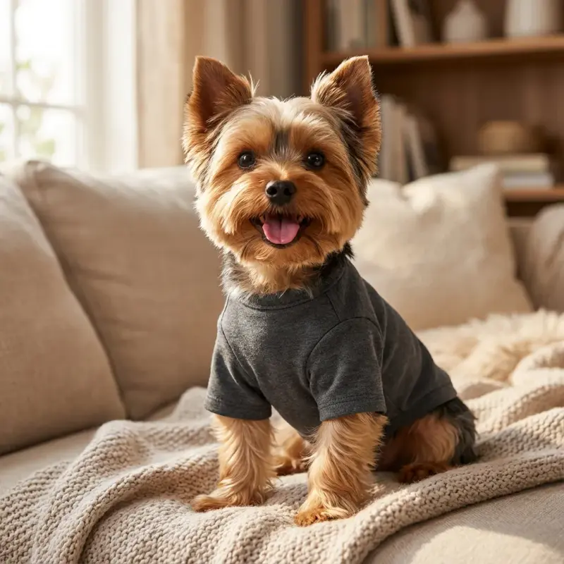 Pet Passion Toby II - The Perfect Tee, 3 Pack Short Sleeve Pet T-Shirt 100% Organic Cotton Tees Clothes for Small, Medium, Large Dogs​​, Gray Ombre, X-Small (5-12 lbs)