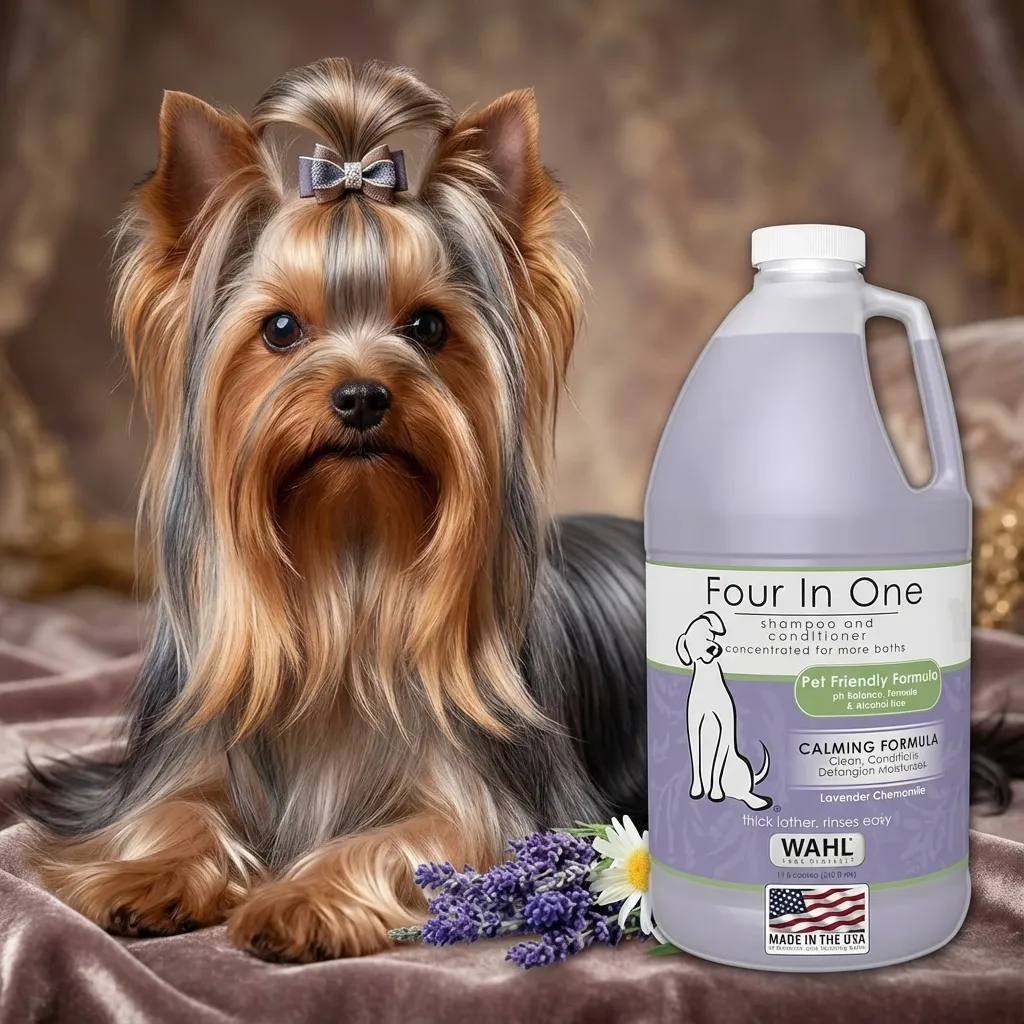 Wahl USA 4-in-1 Calming Pet Shampoo for Dogs with a Lavender Chamomile Scent – Cleans, Conditions, Detangles, & Moisturize...
