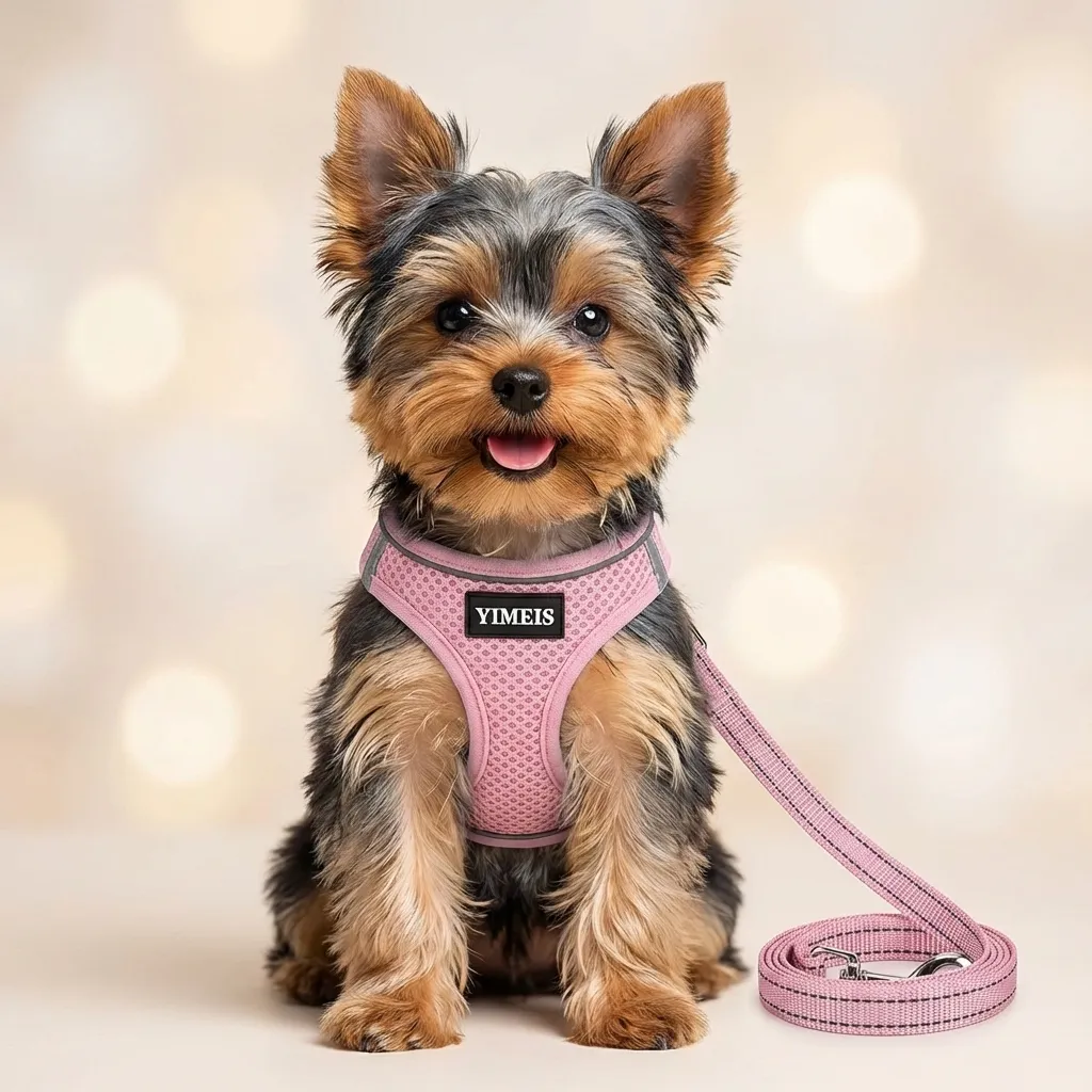 YIMEIS Dog Harness and Leash Set, No Pull Soft Mesh Pet Harness, Reflective Adjustable Puppy Vest for Small Medium Large D...