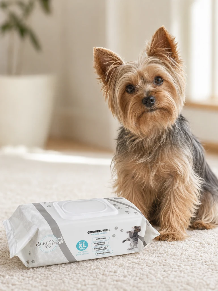 Sammy with the Cudlie Hypoallergenic Grooming Wipes (110-pk)