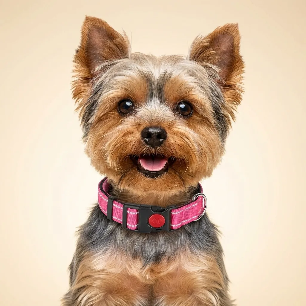 Sammy with the Reflective Soft Yorkie Collar (2-Pack)