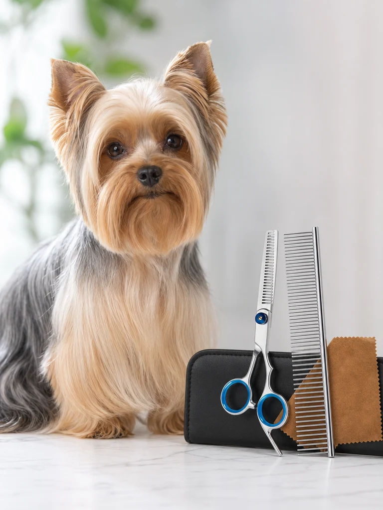 Sammy with the Lengnoyp 5-in-1 Stainless Steel Grooming Shears
