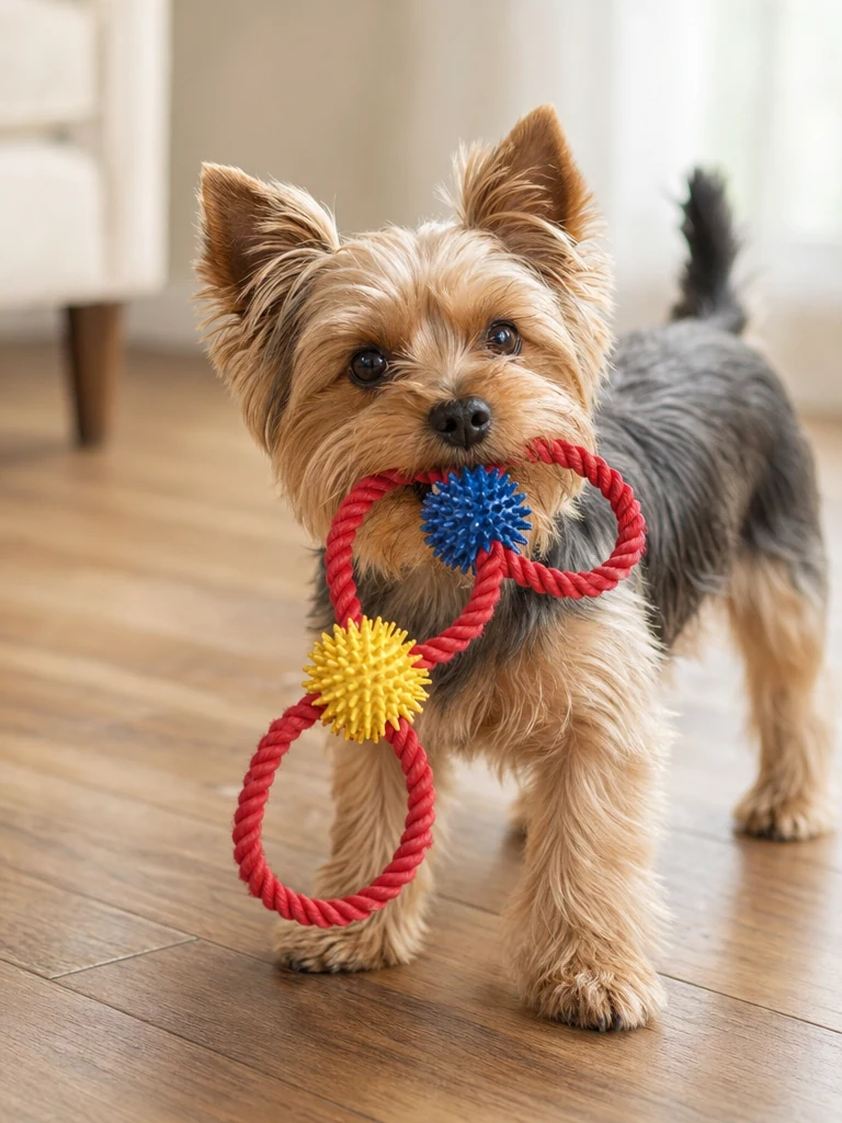 Sammy with the Aitmexcn Cotton Rope Tug of War Ball Toy