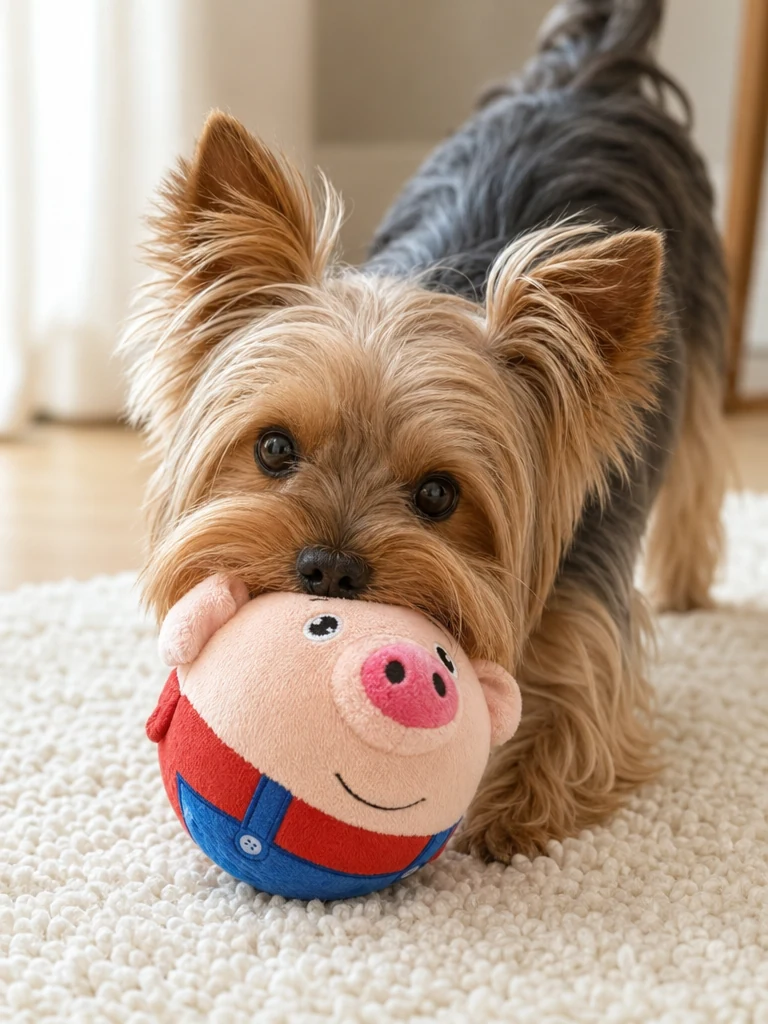 Sammy with the Squeaky Interactive Yorkie Ball (2-Pack)