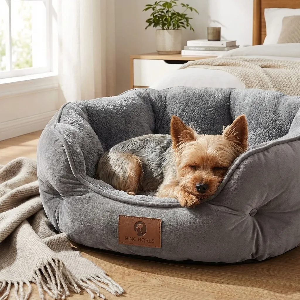 Sammy with the Asvin Machine Washable Water-Resistant Bed (20")