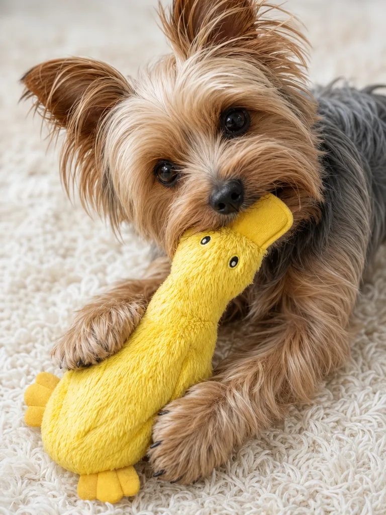 Sammy with the Squeaky Interactive Yorkie Chew Toy