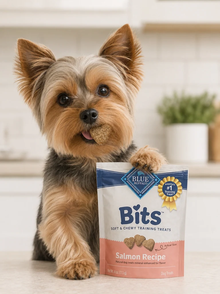 Sammy with the Blue Buffalo Soft Product for Yorkies