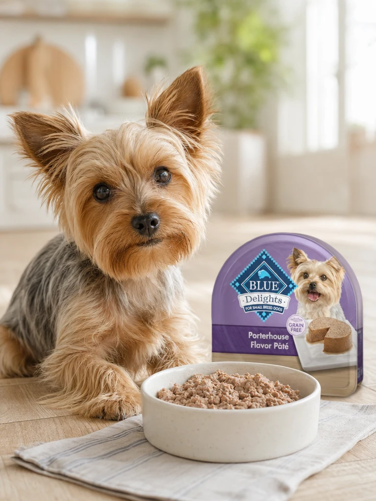 Sammy with the Blue Buffalo Delights Paté Variety Pack (12-ct)