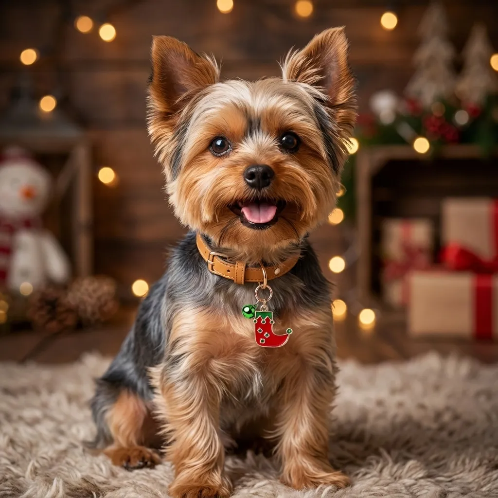 Sammy with the BoomBone Christmas Collar Charms with Bell