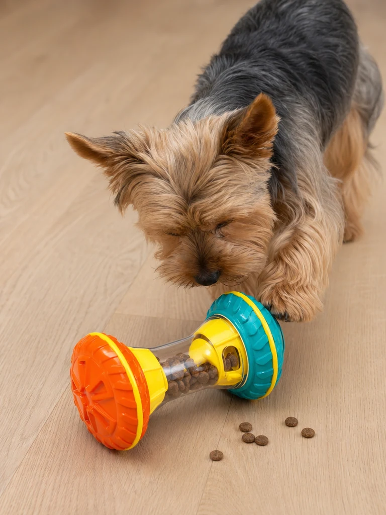 Sammy with the BoYoYo Treat Dispensing Puzzle Slow Feeder