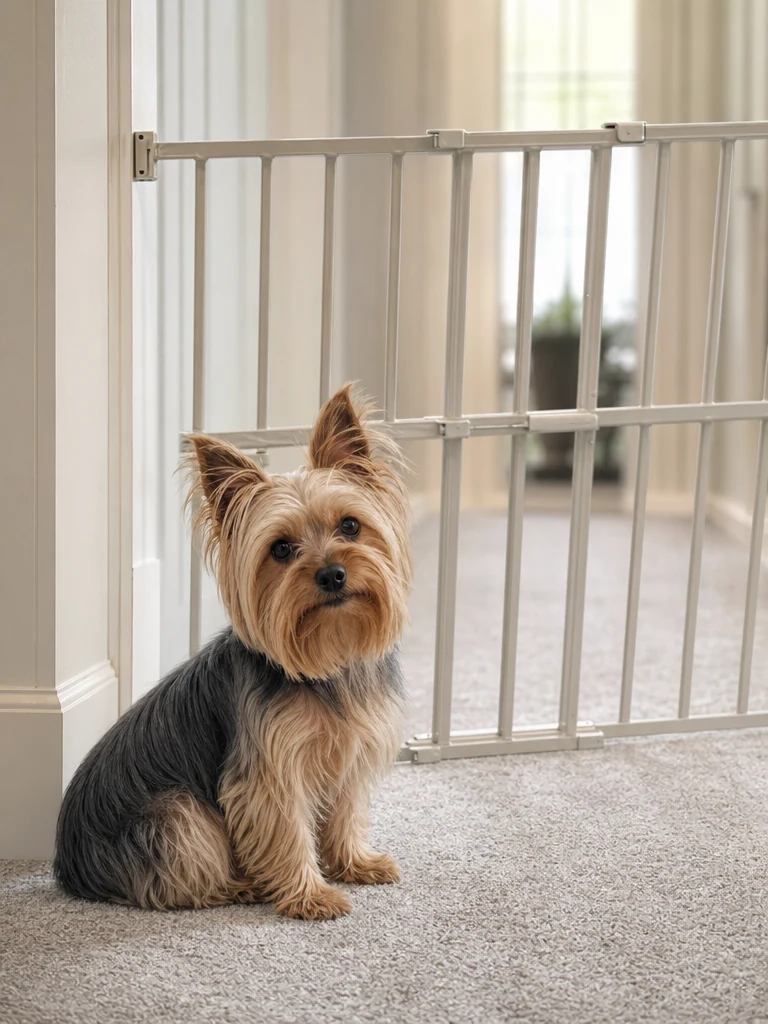 Sammy with the Carlson Lil Tuffy Expandable Metal Gate