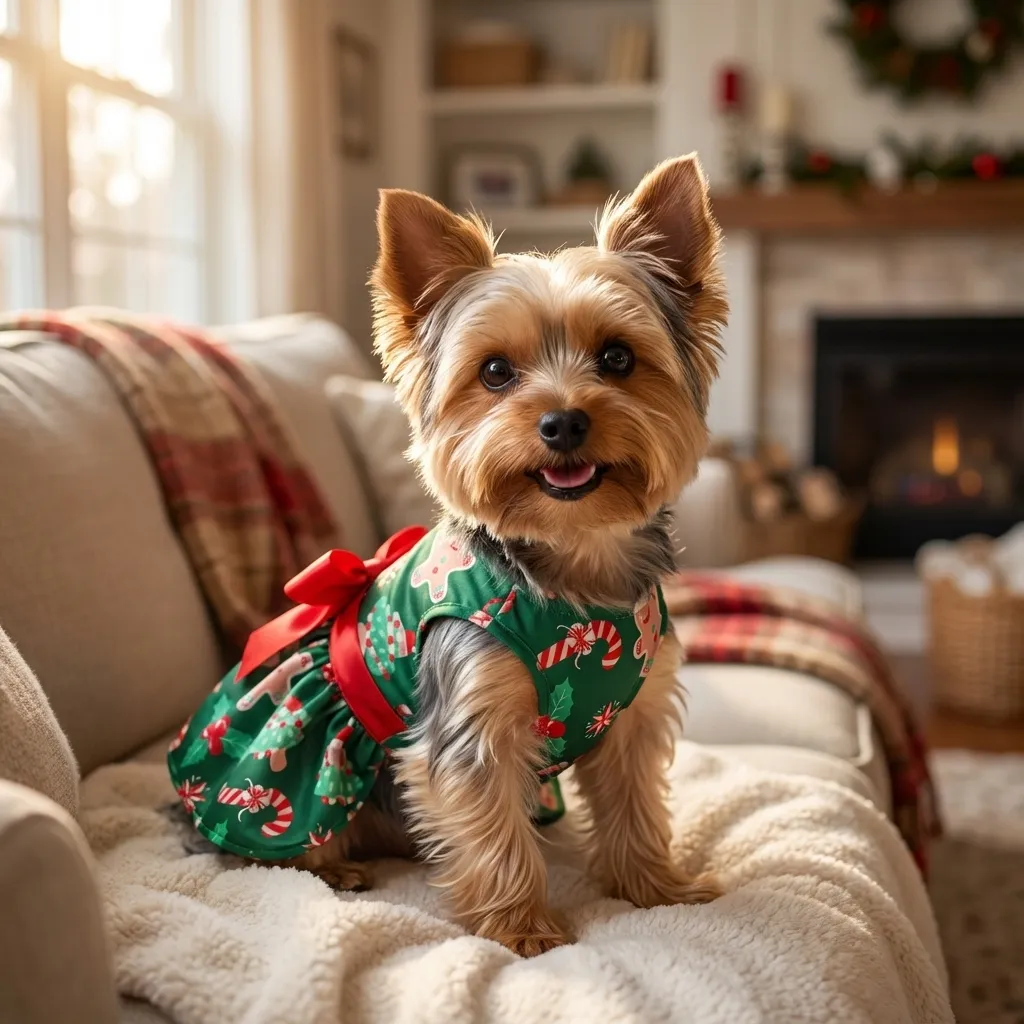 Sammy with the choyaxo Christmas Outfit Dog Dress