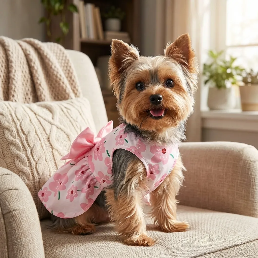 Sammy with the choyaxo Floral Dog Dress (Summer)