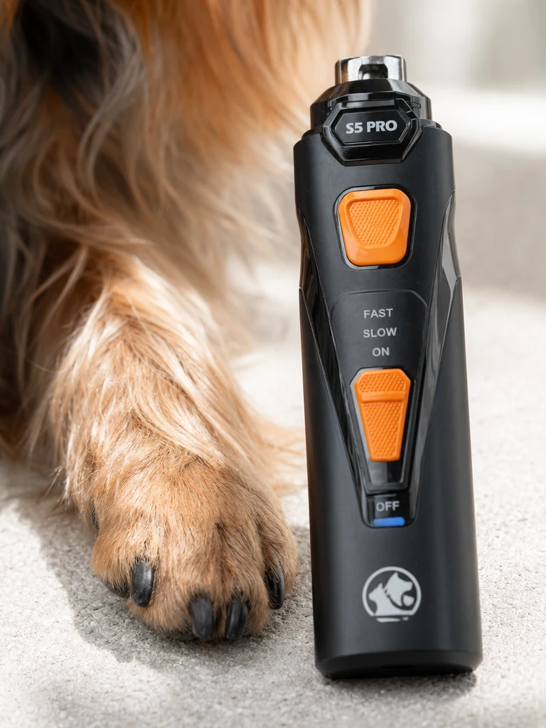 Sammy with the LOPSIC Whisper Quiet Rechargeable Nail Grinder