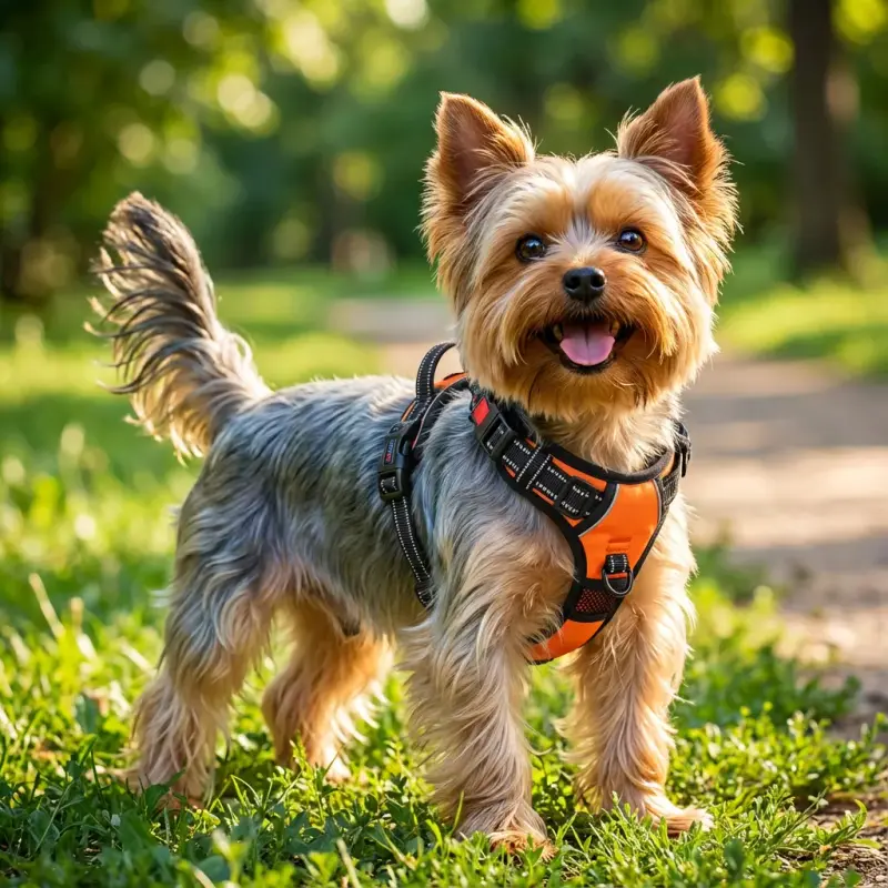 Sammy with the PHOEPET Reflective Front Clip Vest Harness (M)