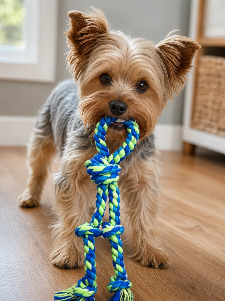 Sammy with the Fun Yorkie Rope Toy (2-Pack)