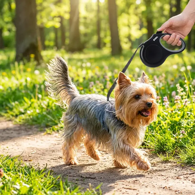 Sammy with the Fida Retractable 16ft Tangle-Free Leash