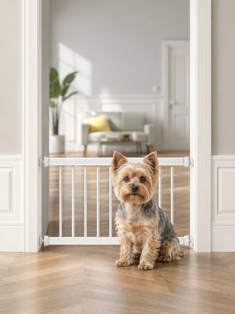 Sammy with the Fldofaves Adjustable Extra Wide Gate (10" Tall)