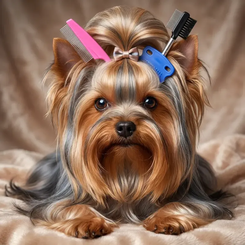 Sammy with the GUBCUB 2-in-1 Tear Stain Comb Kit