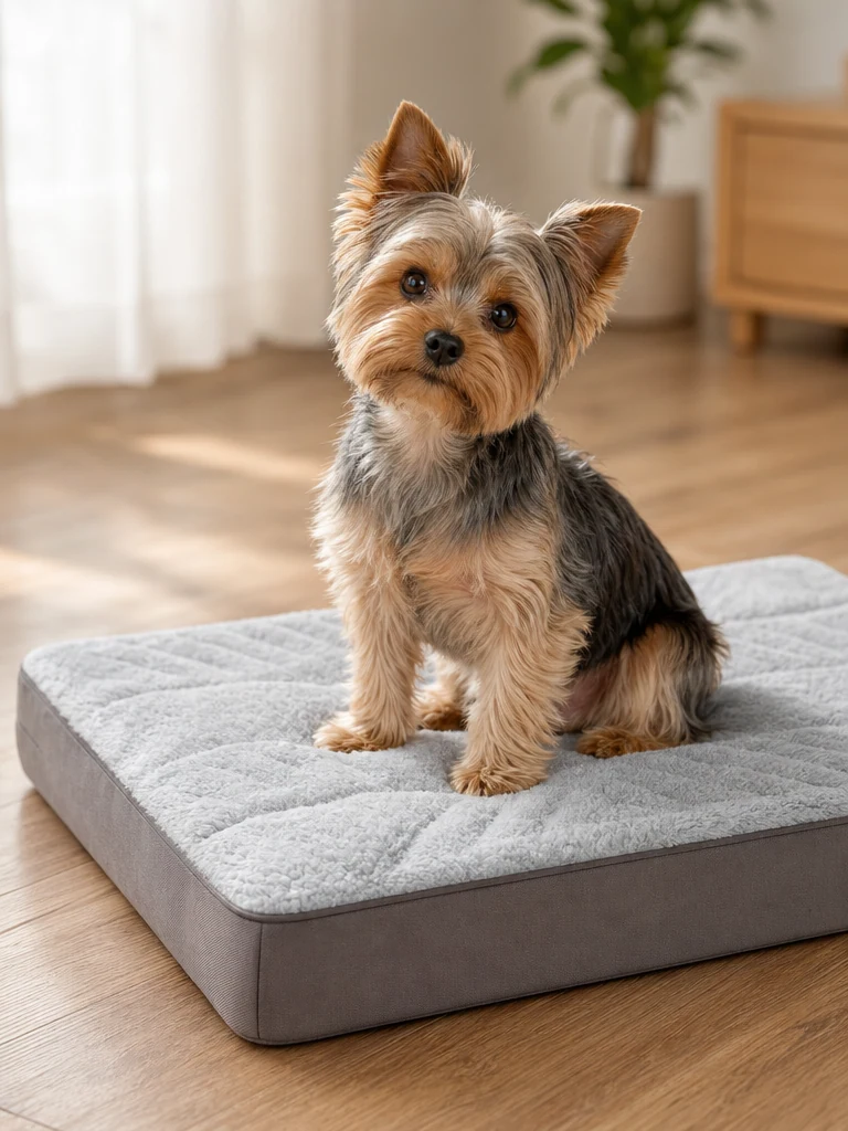 Sammy the Yorkshire Terrier with the Waterproof Orthopedic Yorkie Plush Toy