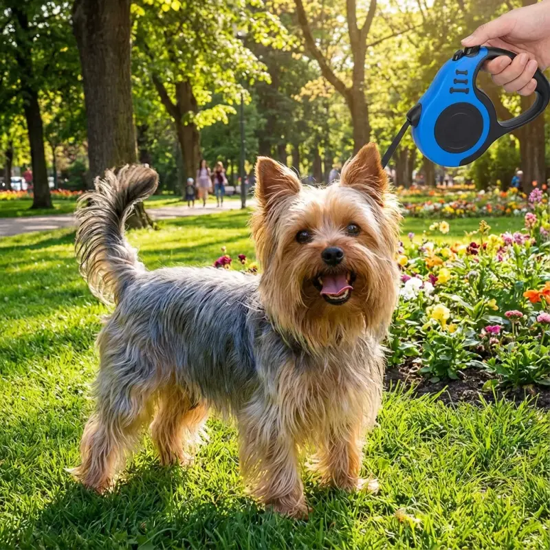 Sammy with the LIEVUIKEN Retractable 16ft Non-Slip Handle Leash
