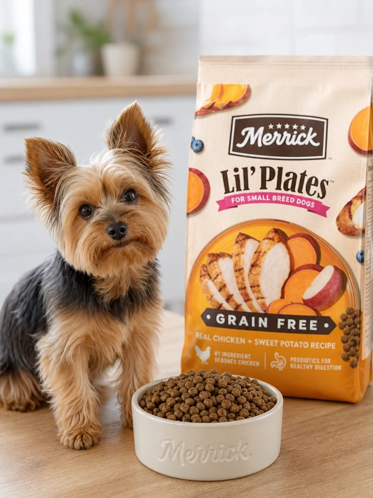 Sammy with the Merrick Lil' Plates Chicken & Sweet Potato (4lb)