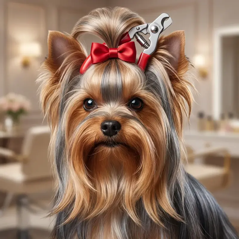 Sammy the Yorkshire Terrier with the Millers Forge Steel Nail Clipper Safety Stop