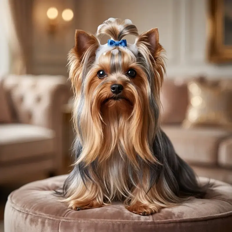 Sammy the Yorkshire Terrier with the Deodorizing Yorkie Shampoo