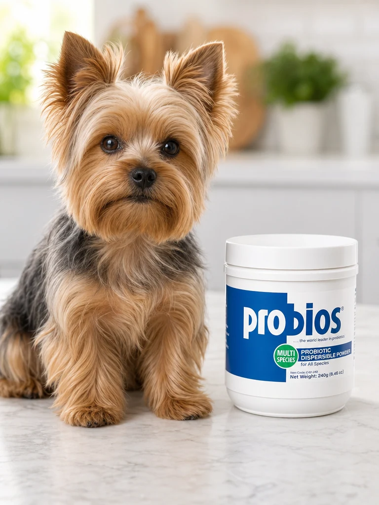 Sammy with the Probios Digestive Probiotic Powder (240g)