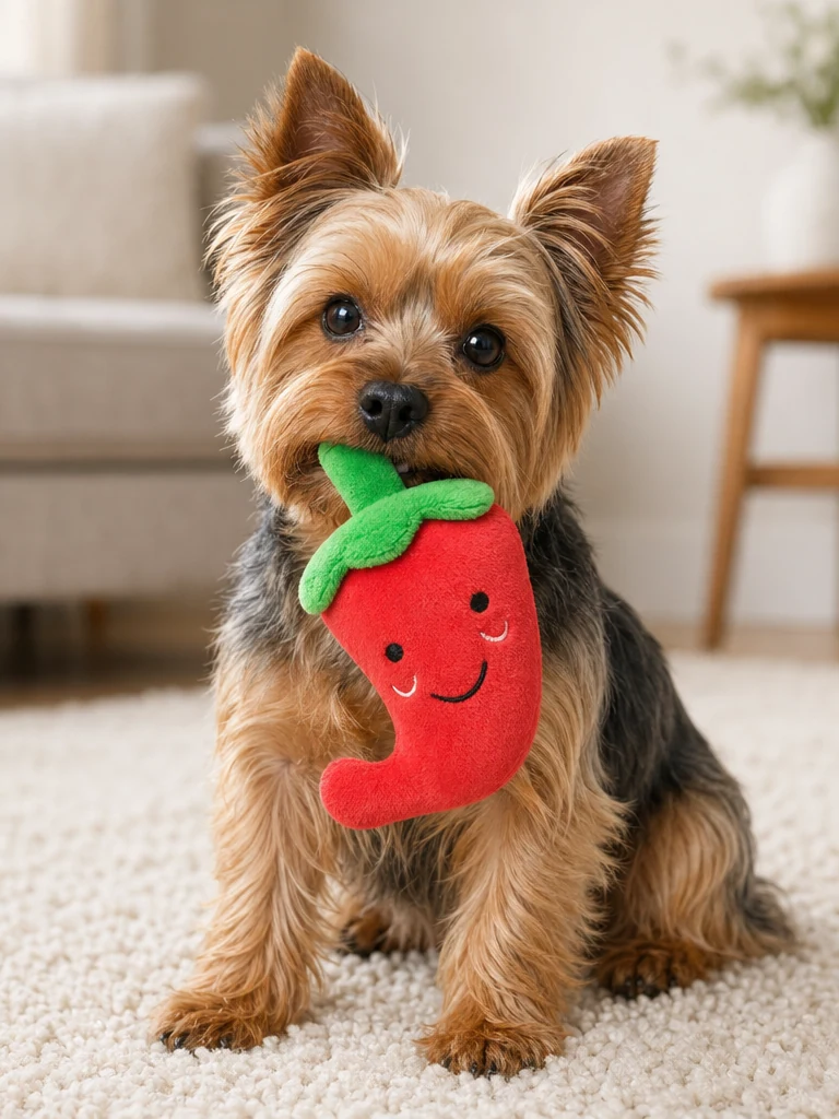 Sammy the Yorkshire Terrier with the Squeaky Yorkie Squeaky Toy (20-Pack)
