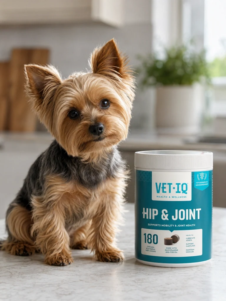 Sammy the Yorkshire Terrier with the VetIQ Soft Chew Toy for Yorkies