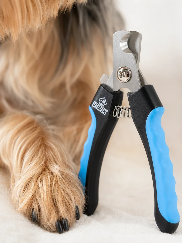 Sammy the Yorkshire Terrier with the VIWIK Nail Clippers with Quick Sensor & Guard