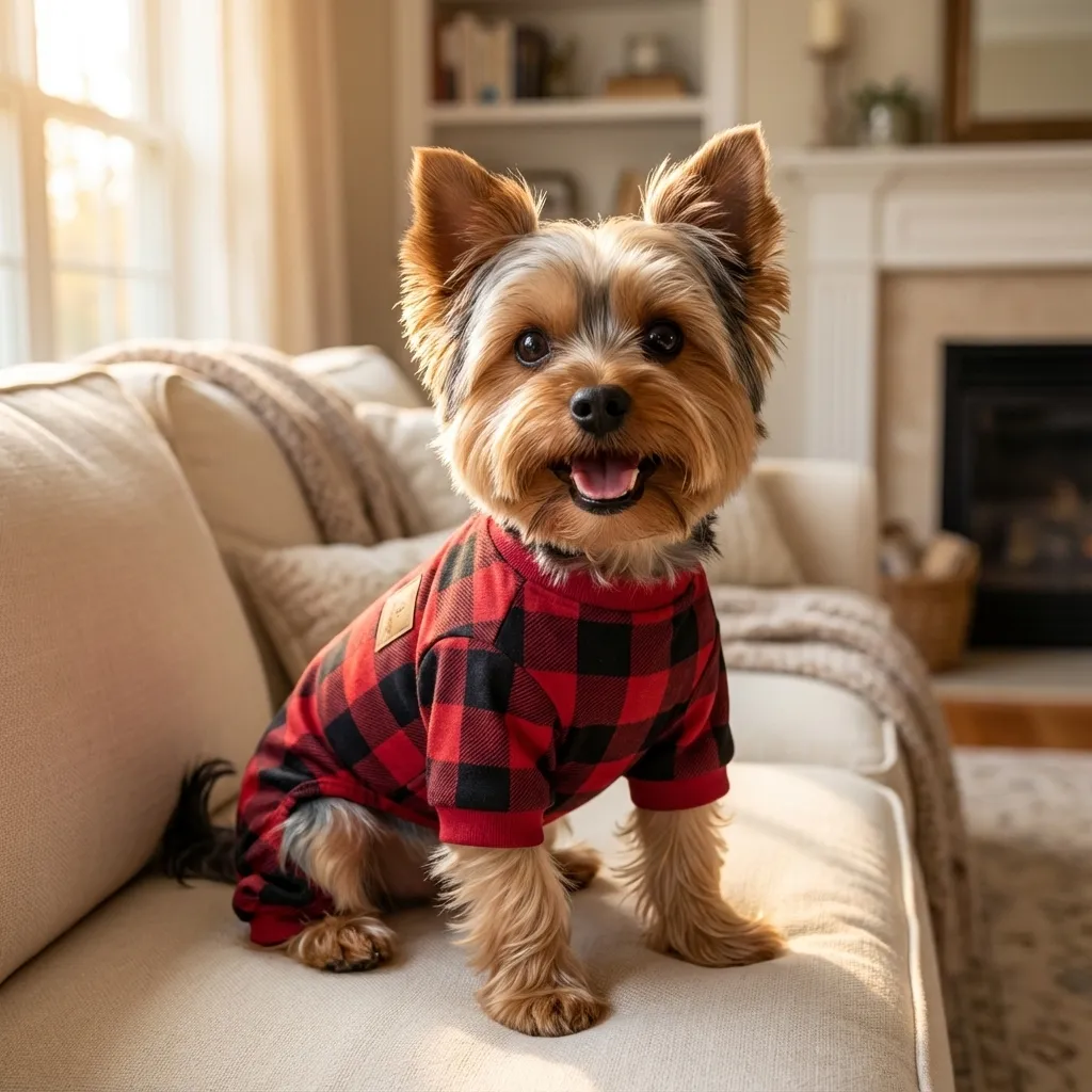 Sammy with the XPUDAC Plaid Christmas Onesie PJs (4-Pack, XS)